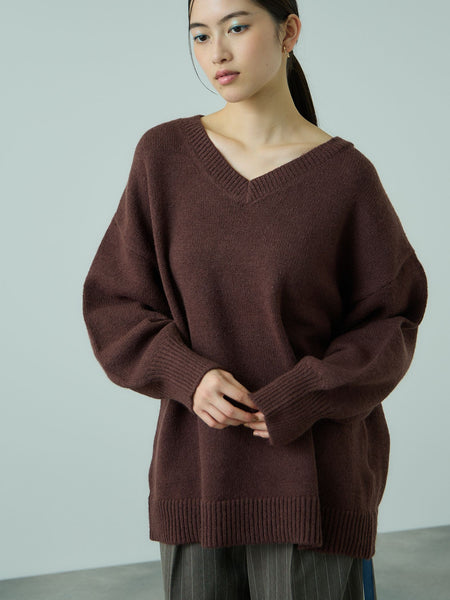 アルパカタッチVネックニットプルオーバー≪手洗い可能≫