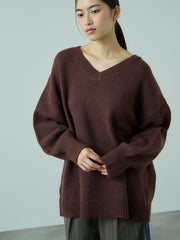 アルパカタッチVネックニットプルオーバー≪手洗い可能≫