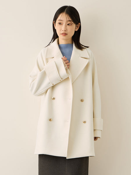 ウール調ジャージーオーバーサイズコート