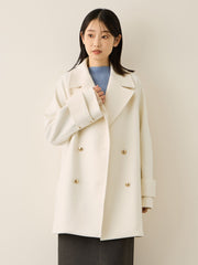 ウール調ジャージーオーバーサイズコート