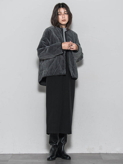 キルティング×フェイクファーリバーシブルブルゾン