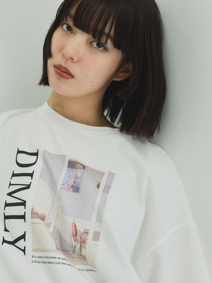配色フォトプリントTシャツ≪手洗い可能≫