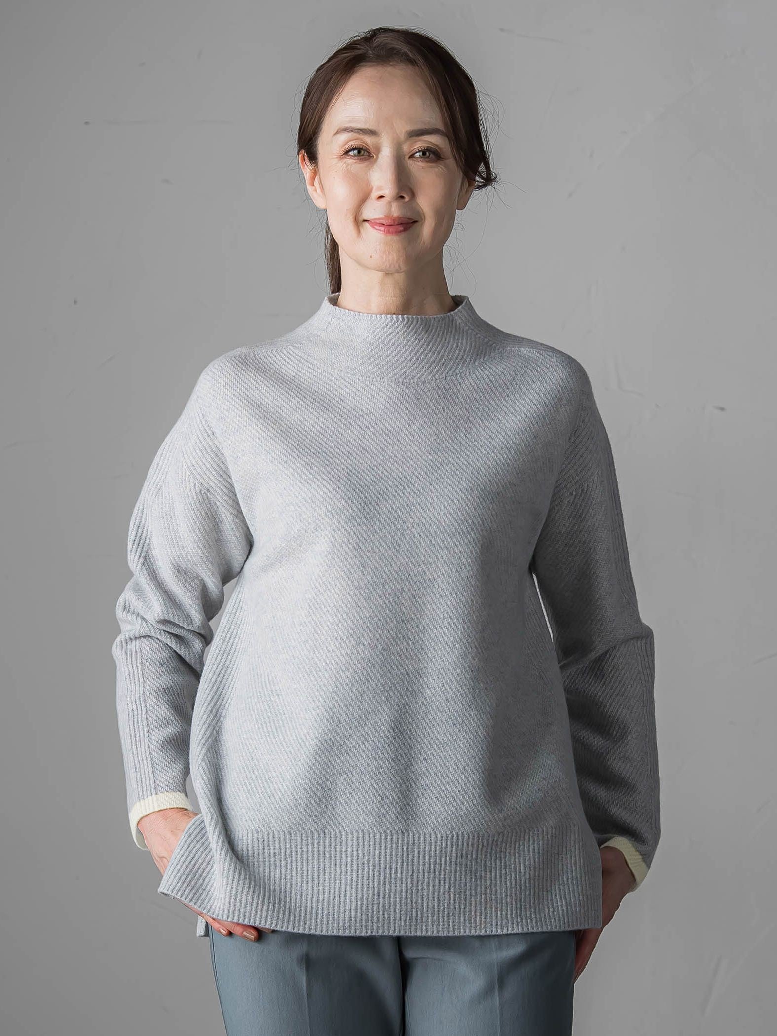 【大きいサイズ】配色CHESSニット