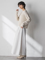 ファンシーヤーンボートネックニットプルオーバー≪手洗い可能≫