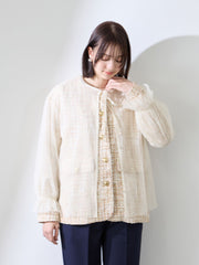 チュールレイヤーセットツィードジャケット