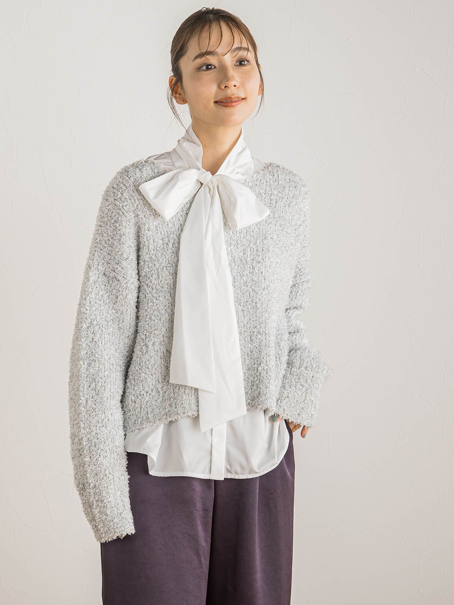 ラメミックスプルオーバー≪手洗い可能≫