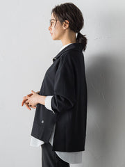 【受注会限定】刺繍あり/裏起毛ハーフジップカットソー≪洗濯機で洗える≫