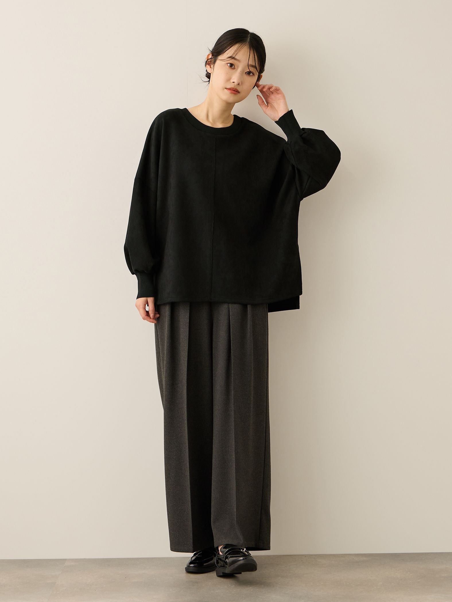 スウェードタッチダンボールプルオーバー≪手洗い可能≫