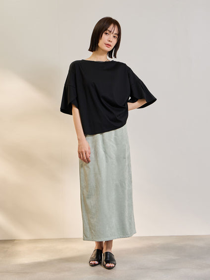 ストレッチフェイクスウェードナロースカート