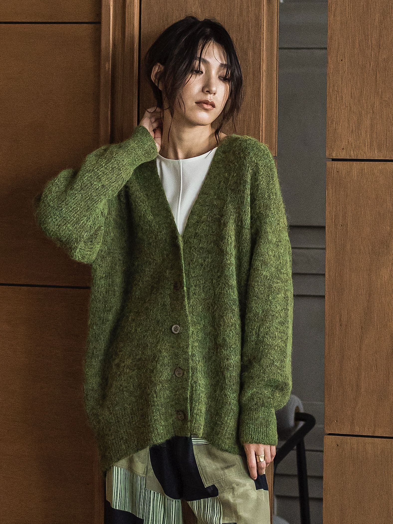 フラッフィーVネックニットカーディガン≪手洗い可能≫