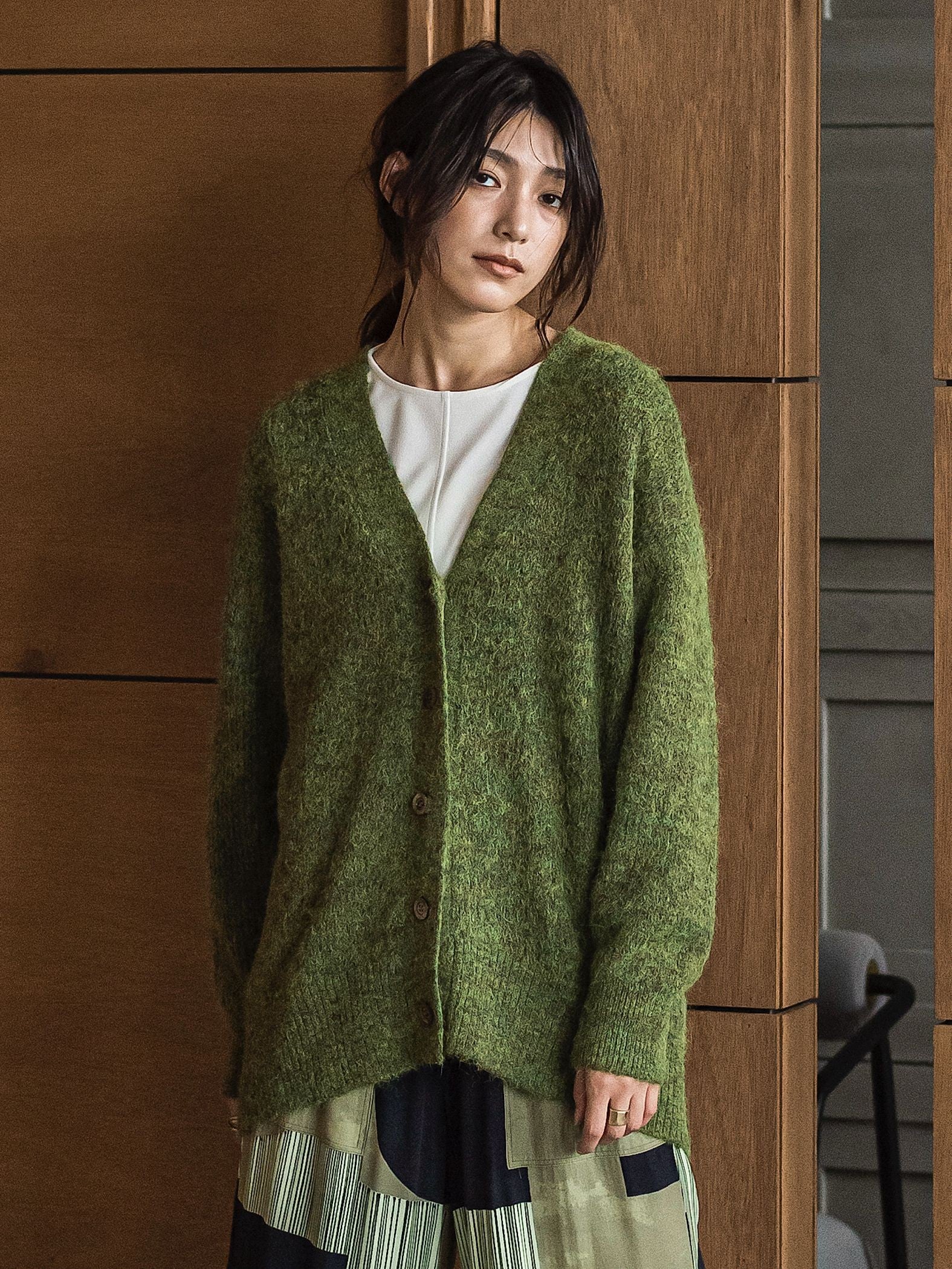 フラッフィーVネックニットカーディガン≪手洗い可能≫