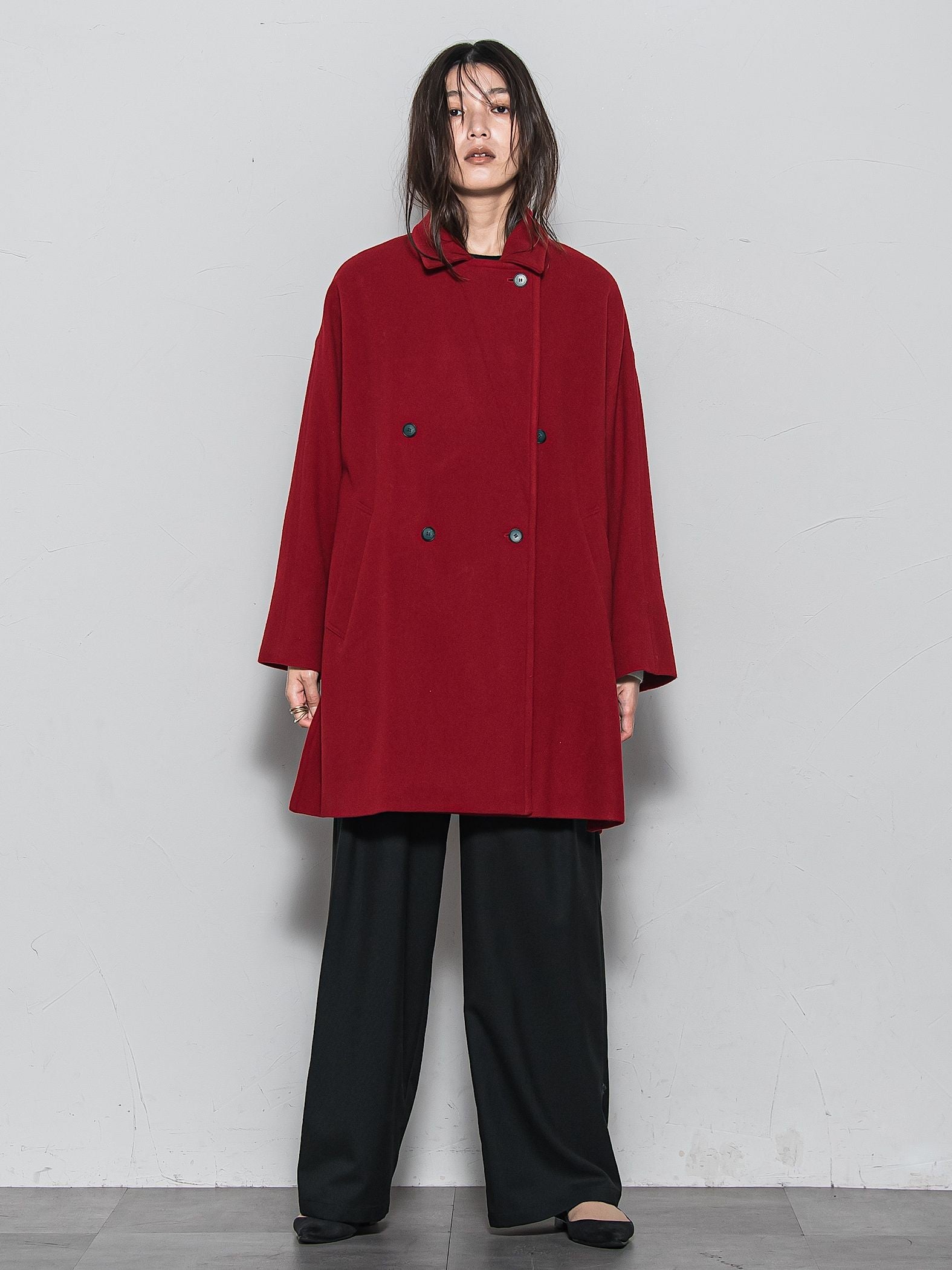 ラムウールダブルカラーコート