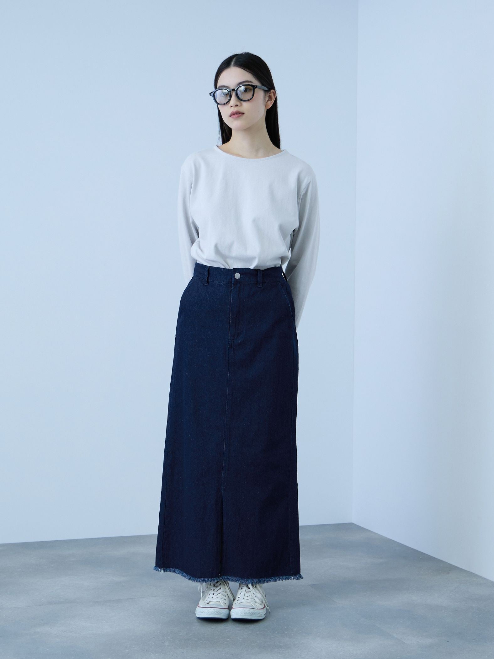 《落ち感◎》10OZデニムIラインスカート