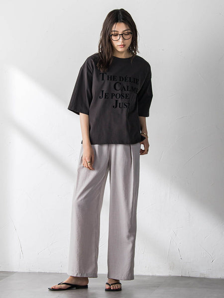 ビンテージライクメッセージルーズTシャツ