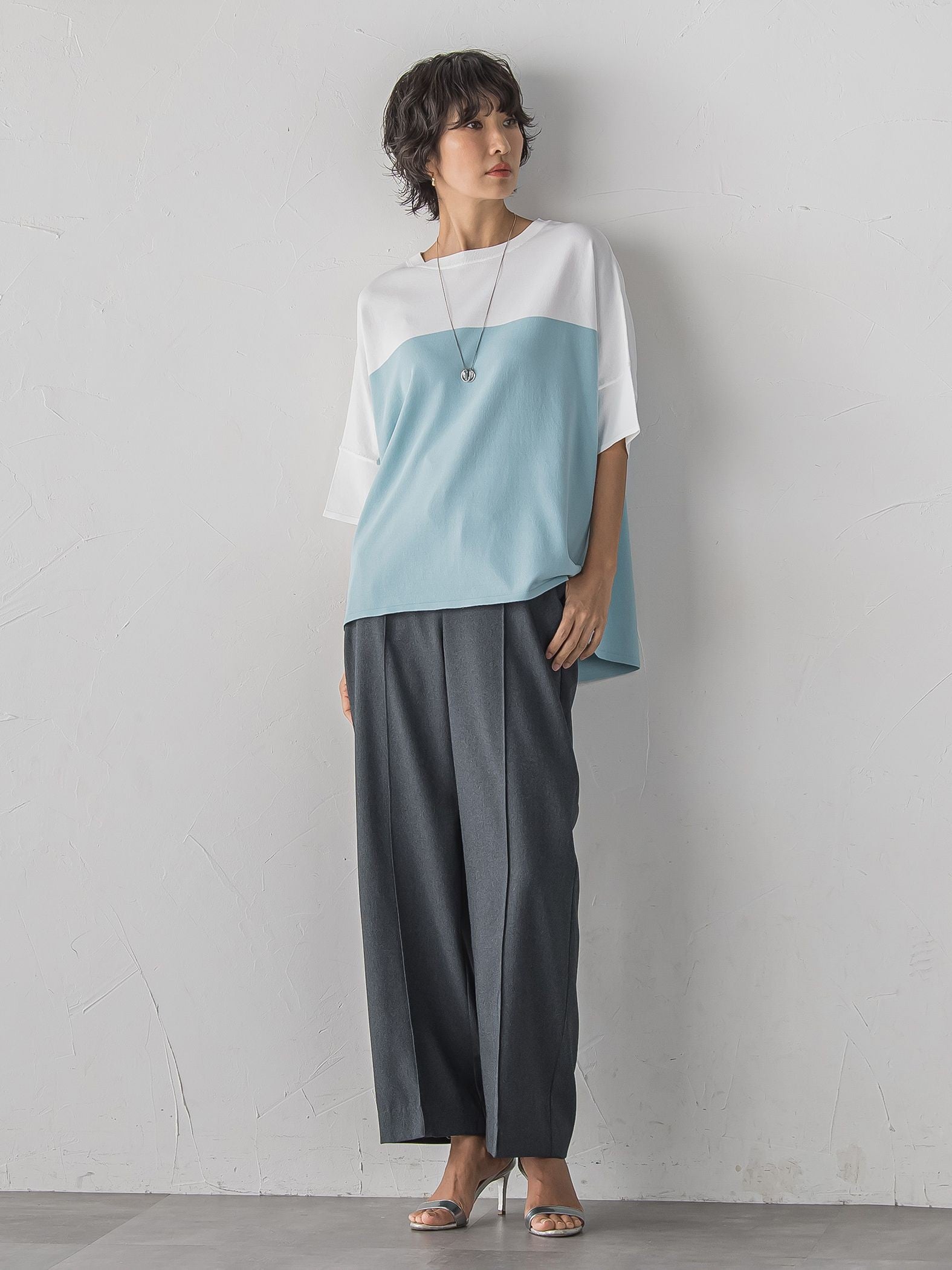【WEB限定】”涼感”バイカラーニット