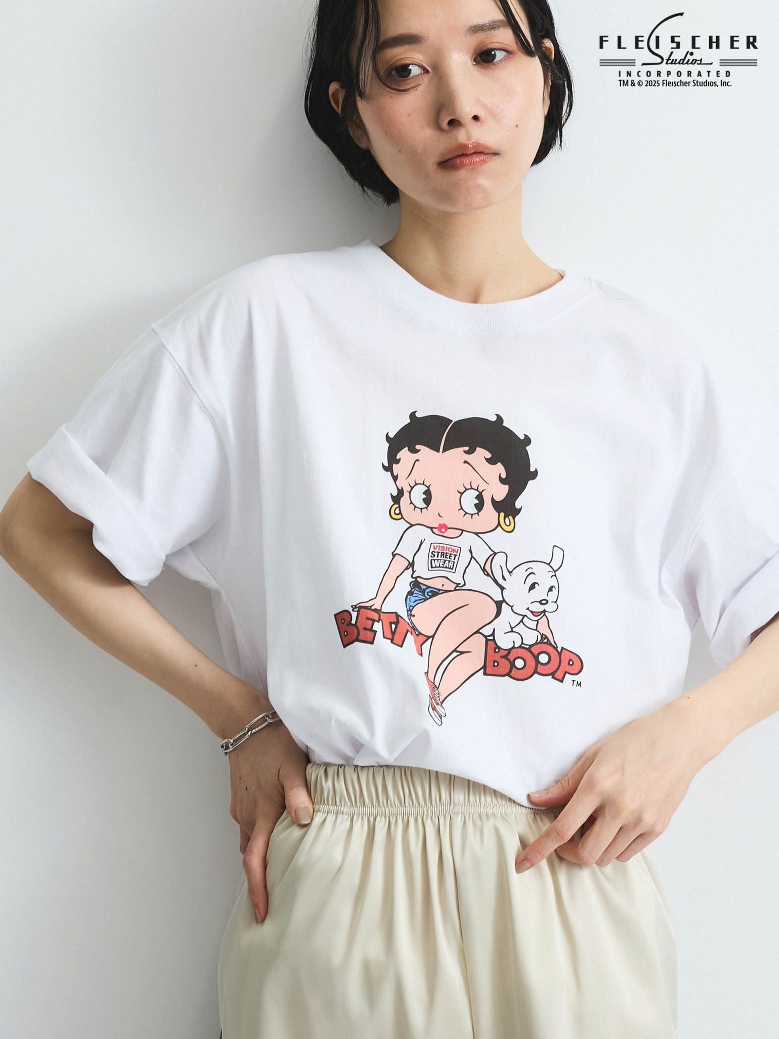 【VISION × Betty BoopTM】ヴィンテージプリントＴシャツ≪洗濯機で洗える≫