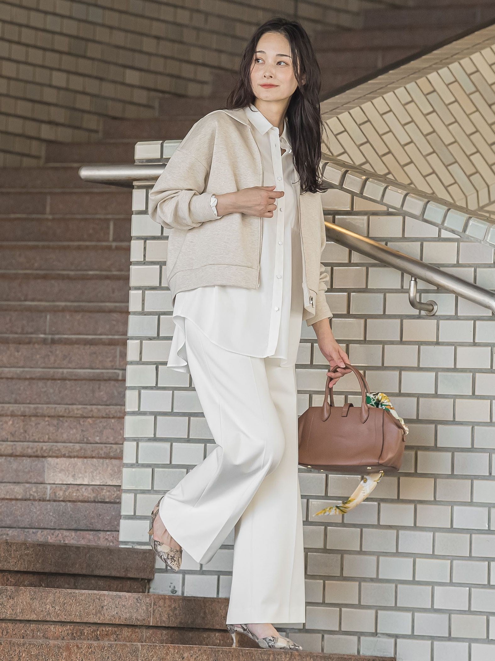 オーバーサイズシャツブラウス ≪洗濯機で洗える≫