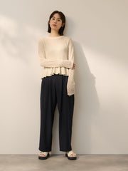 2WAYメランジツイルタックワイドパンツ