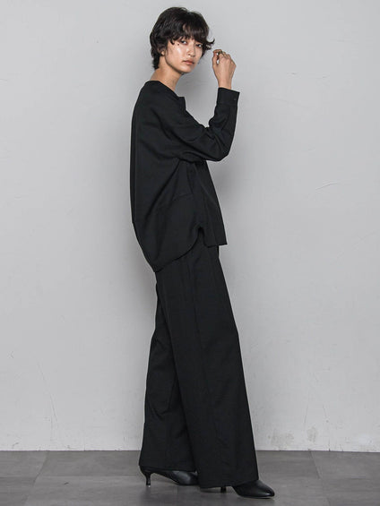 【一瞬で楽とキレイを叶える】裏起毛イージーワイドパンツ≪手洗い可能≫