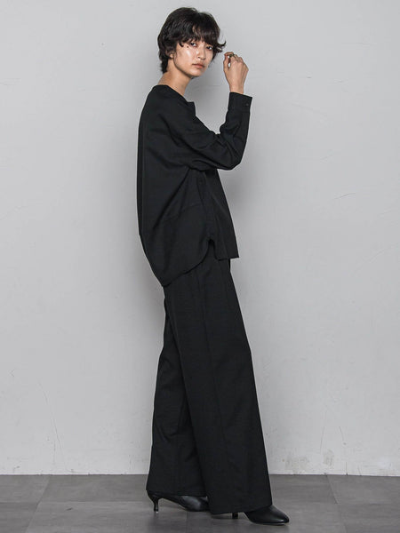 【一瞬で楽とキレイを叶える】裏起毛イージーワイドパンツ≪手洗い可能≫