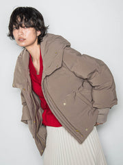 袖口リブシームレスダウンジャケット