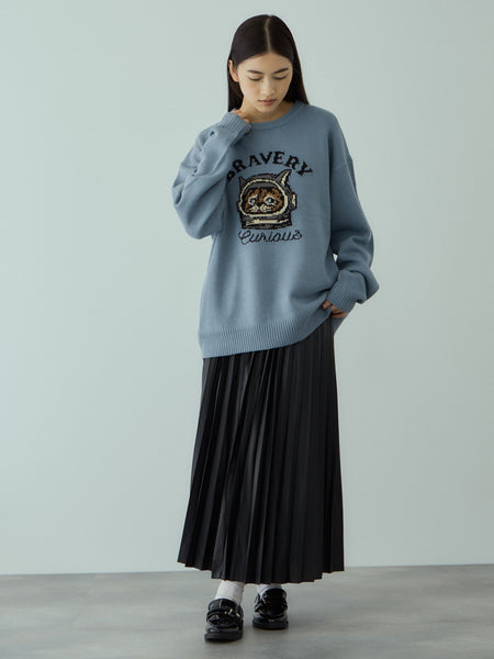 レザーライクジョーゼットプリーツスカート≪手洗い可能≫