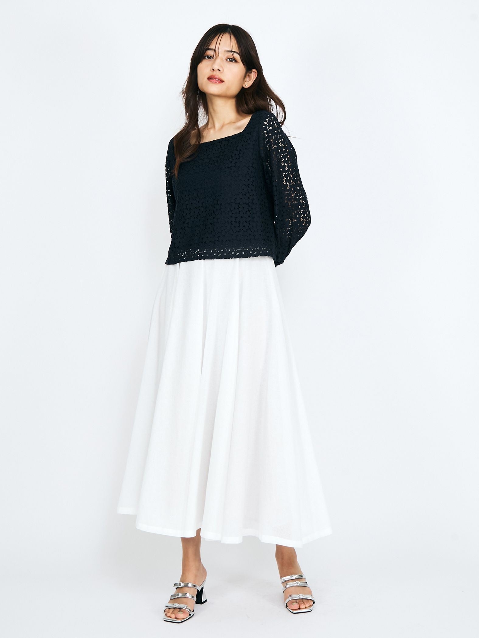 ドライエステルパネルギャザースカート≪手洗い可能≫