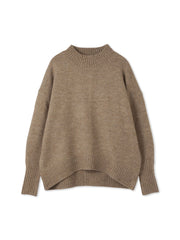 ヤクライクモックネックニットプルオーバー