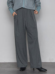 【一瞬で楽とキレイを叶える】裏起毛イージーワイドパンツ≪手洗い可能≫