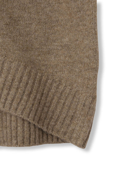 ヤクライクモックネックニットプルオーバー