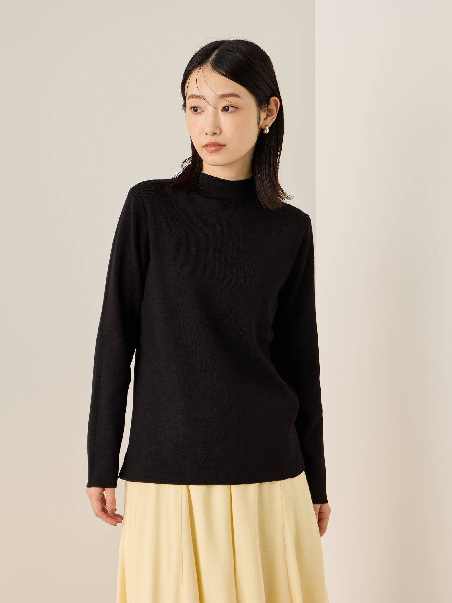 ハイネック総針ニットプルオーバー≪手洗い可能≫