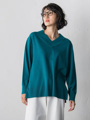 Vネックニット≪手洗い可能≫