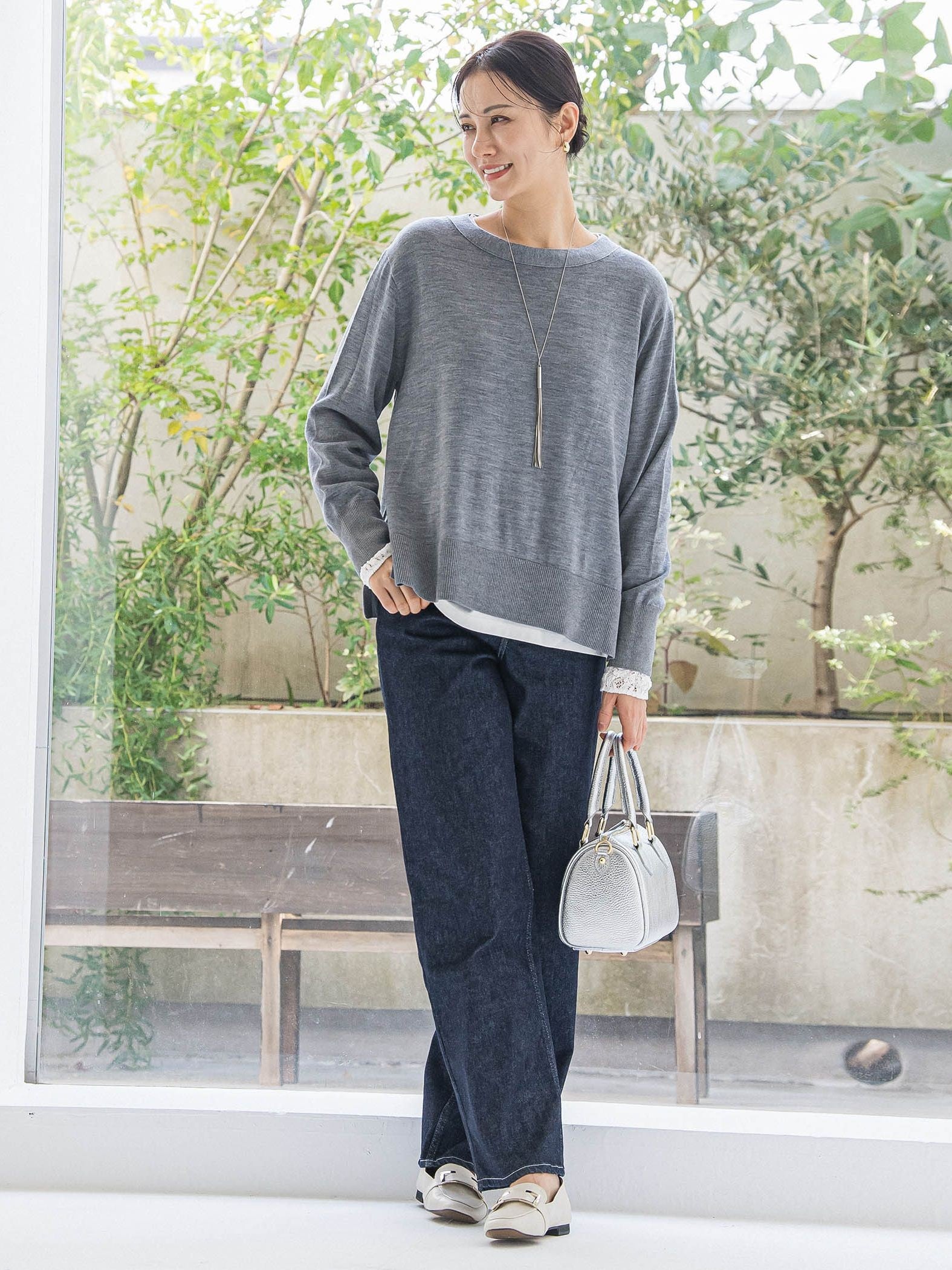 ANGELINAリブスリーブニット≪WEB限定11号/洗える≫