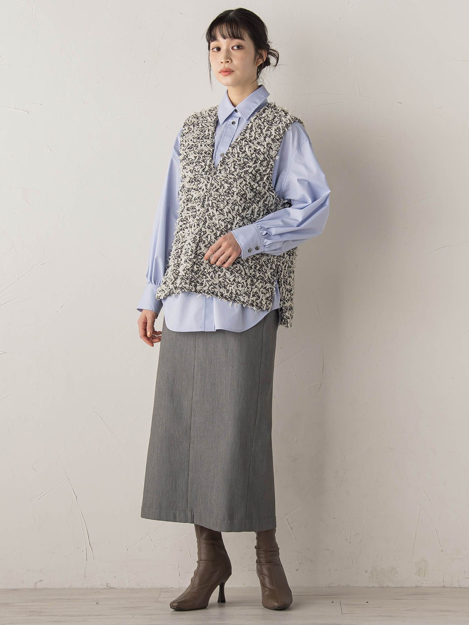 モナコツィードブラウス≪手洗い可能≫