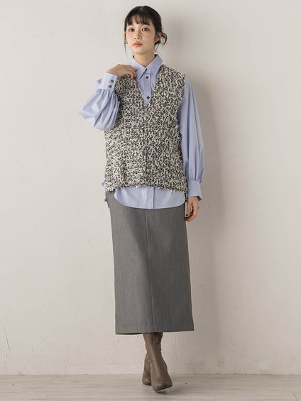 モナコツィードブラウス≪手洗い可能≫