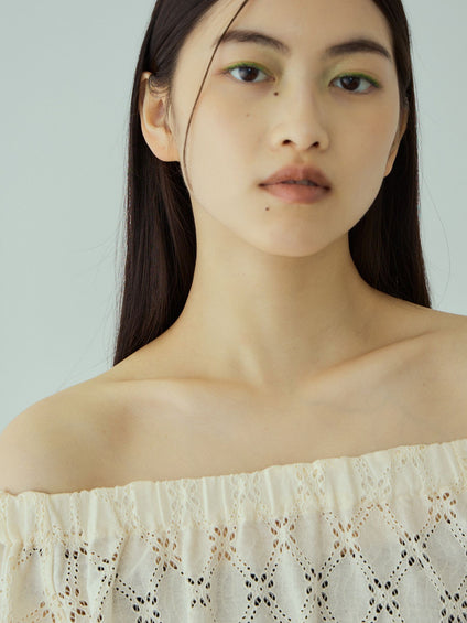 フラワーレーススモックブラウス≪手洗い可能≫