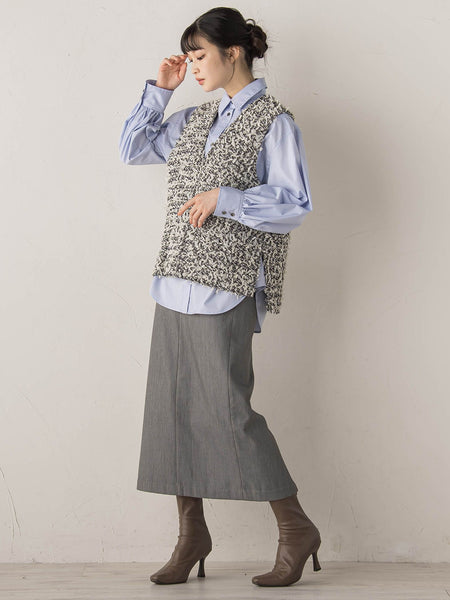 モナコツィードブラウス≪手洗い可能≫