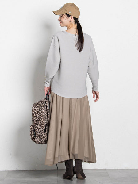 パウダーサテンリバーシブルスカート