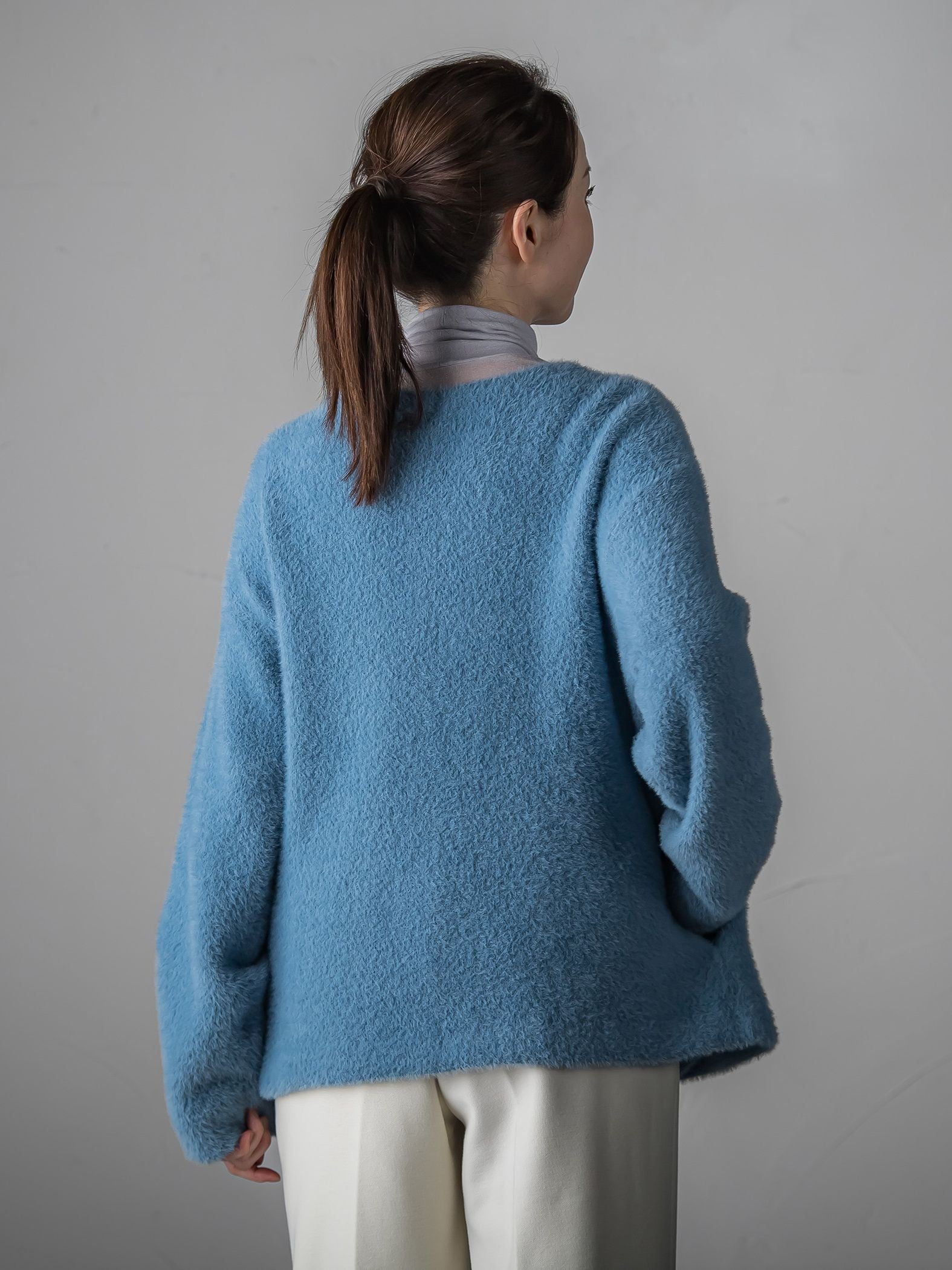 【大きいサイズ】フェザーヤーンニットカーディガン