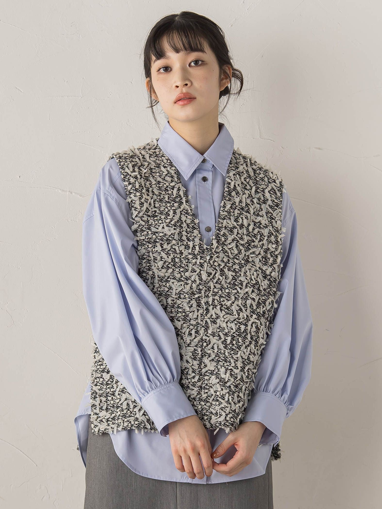 モナコツィードブラウス≪手洗い可能≫