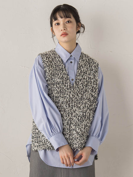 モナコツィードブラウス≪手洗い可能≫