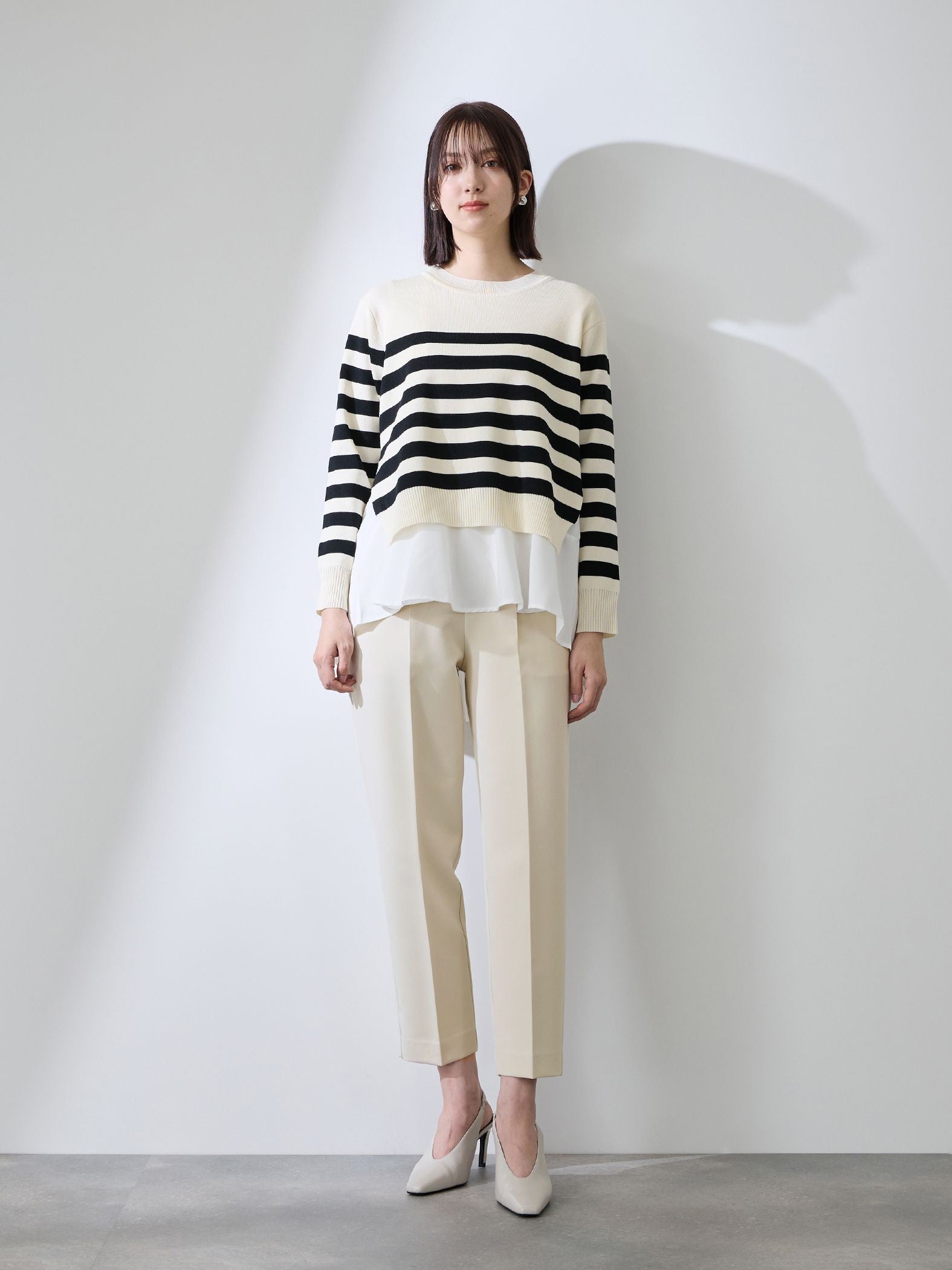 ダブルクロスストレッチビットテーパードパンツ