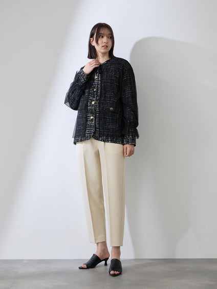 ダブルクロスストレッチビットテーパードパンツ