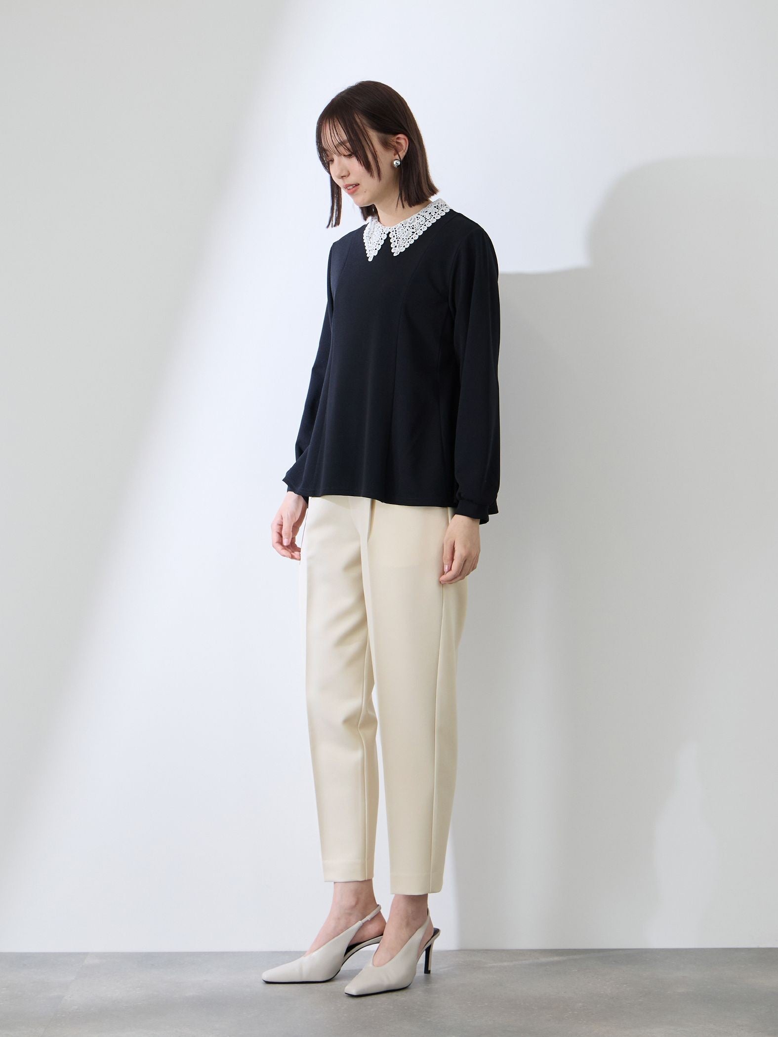 ダブルクロスストレッチビットテーパードパンツ