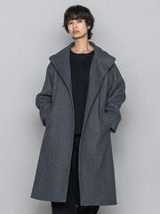 ライトジャージメルトンスタンドカラーロングコート