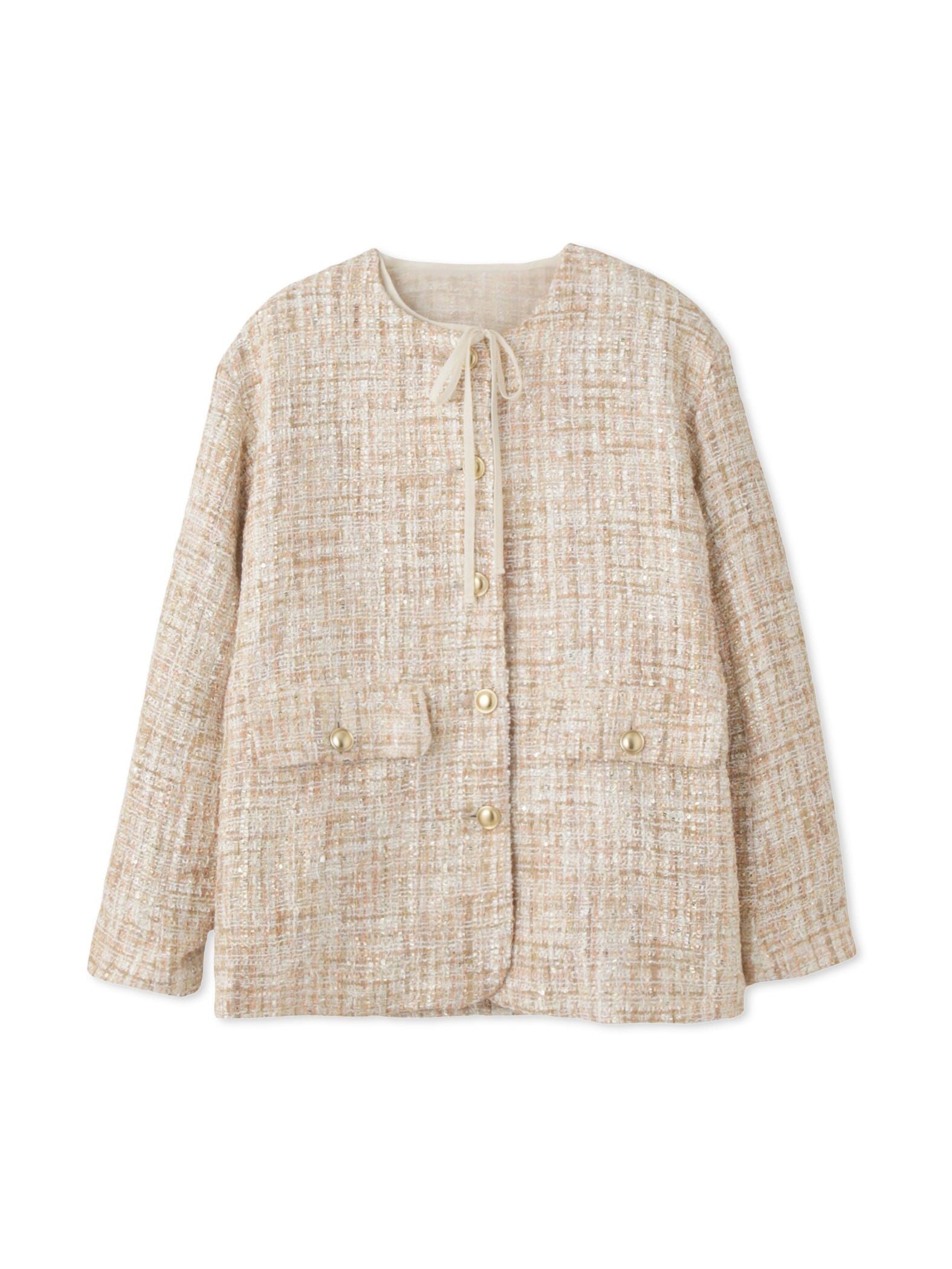 チュールレイヤーセットツィードジャケット