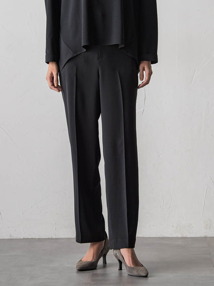 【大きいサイズ】ハイストレッチカルゼストレートパンツ