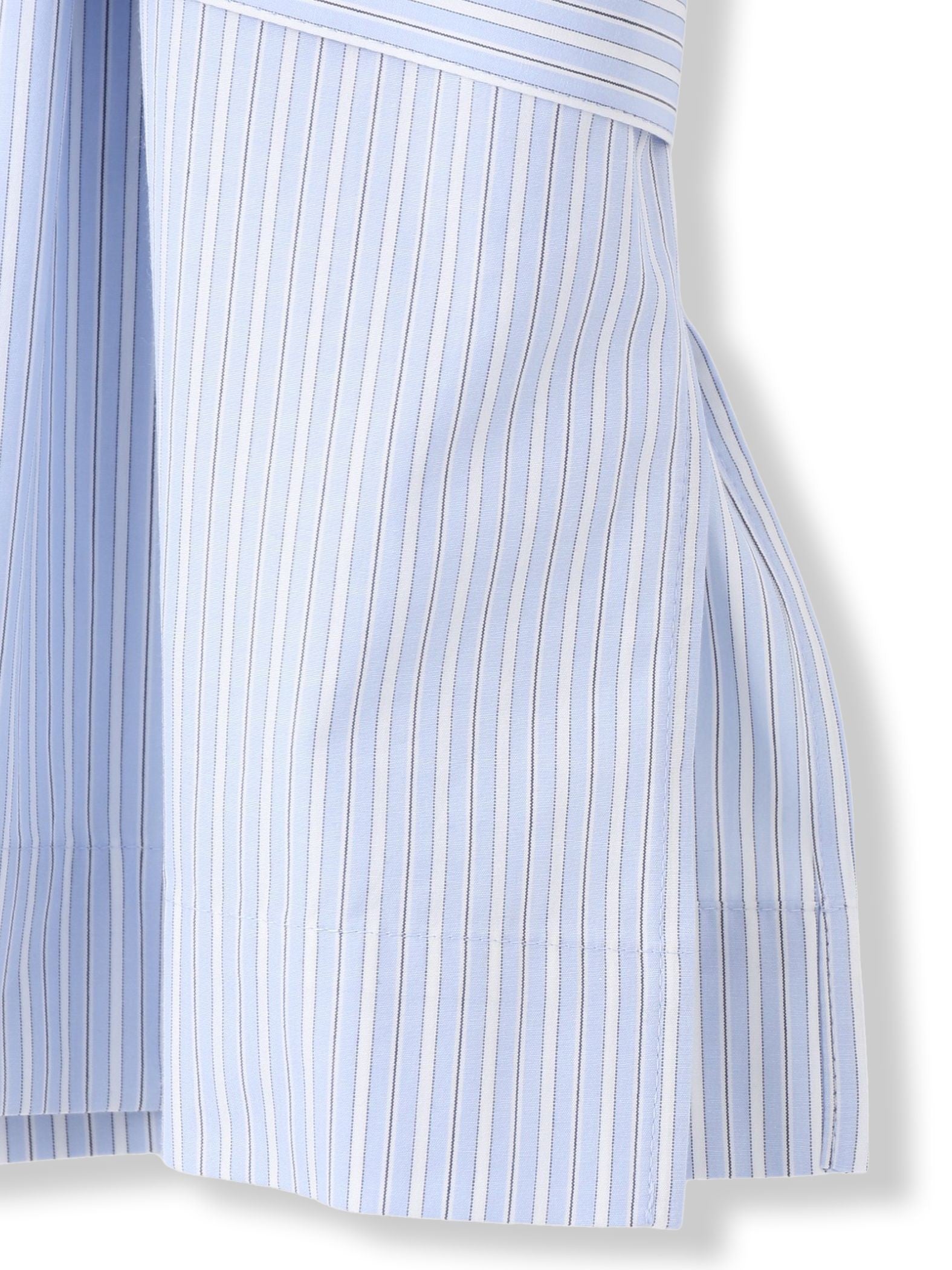 ボートネックコットンポプリンストライプブラウス