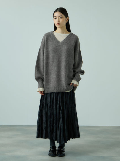 アルパカタッチVネックニットプルオーバー≪手洗い可能≫
