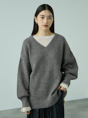 アルパカタッチVネックニットプルオーバー≪手洗い可能≫